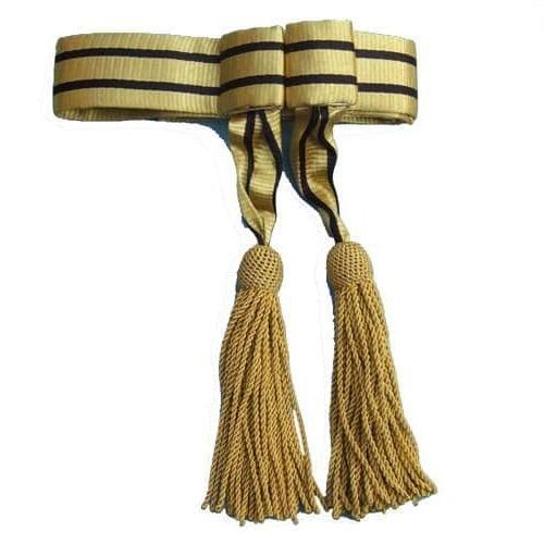 Sash Army Belt,Gold-Black All Gold Tassles R294
