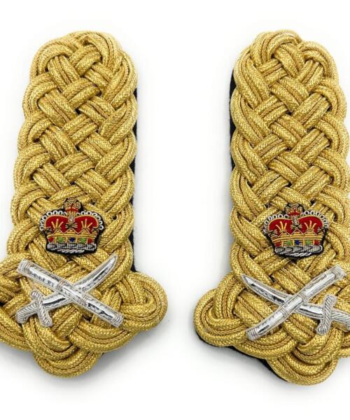 Shoulder Board Gold Wire Lieutenant General Crown Crossed sword & Baton R1736