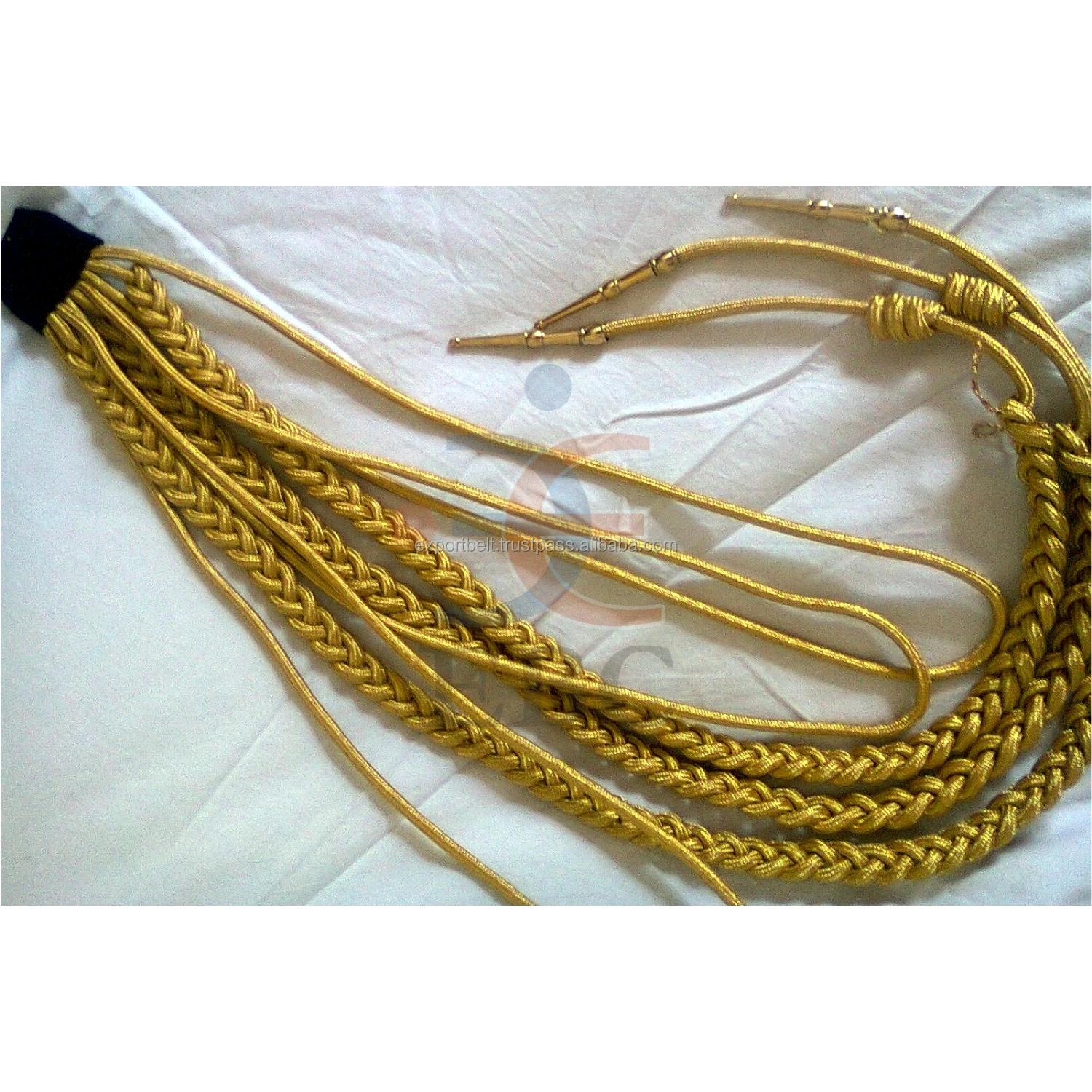 Gold Bullion Wire Ceremonial Aiguillette with Dual Brass Tips - Image 3