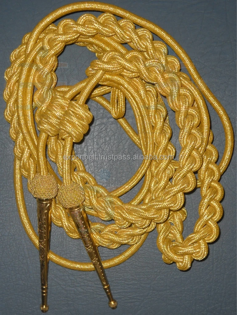 Gold Bullion Wire Ceremonial Aiguillette with Dual Brass Tips - Image 5