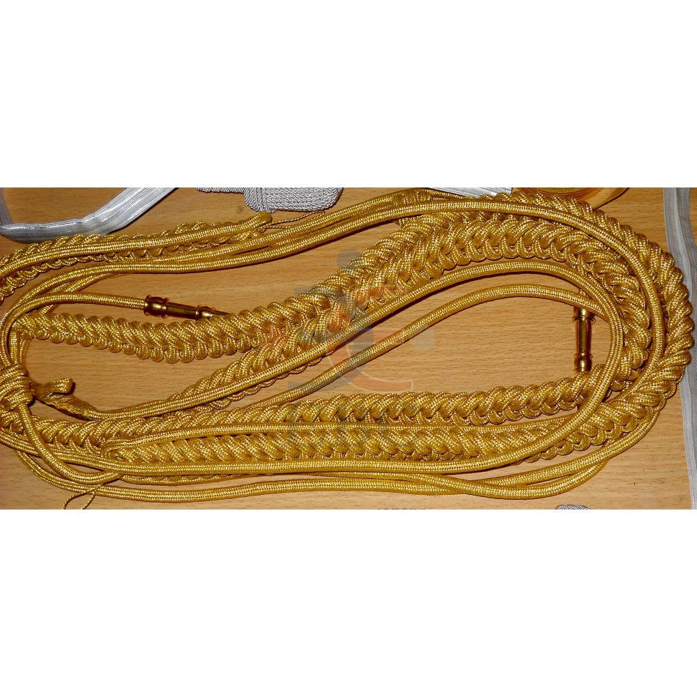Deluxe Metallic Gold Bullion Wire Shoulder Aiguillette