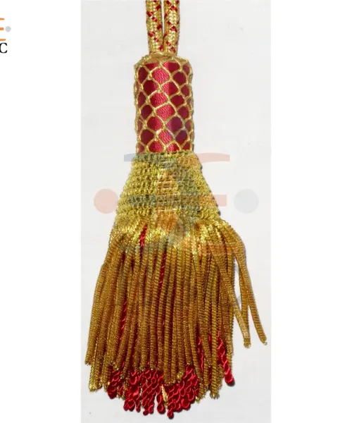 Ceremonial Officer Sword Knot Cord in Red & Gold Metallic