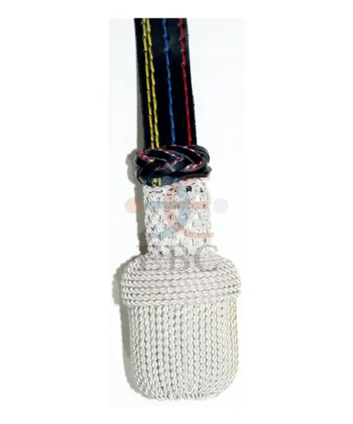 Officer Uniform Sword Knot with Silver Bullion Wire Cord