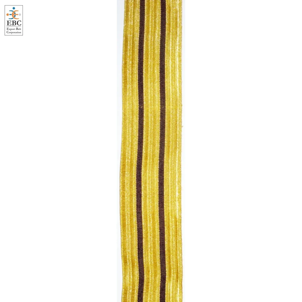 Custom Striped Cadet Belt Sash & Gold Mylar Braid Lace - Image 4