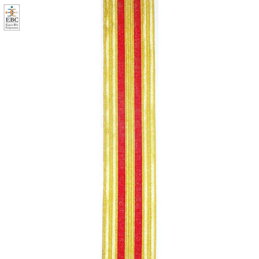 Custom Striped Cadet Belt Sash & Gold Mylar Braid Lace - Image 5