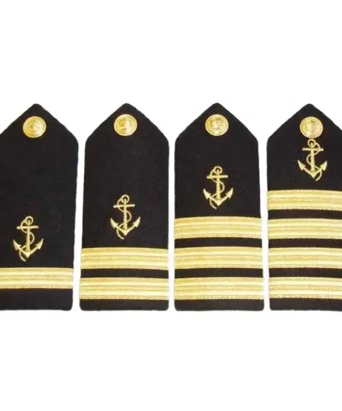 Hand-Embroidered Gold Bullion Officer Shoulder Boards Epaulettes