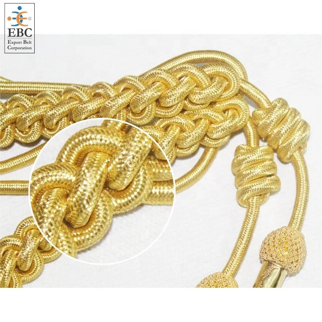Deluxe Metallic Gold Bullion Wire Shoulder Aiguillette - Image 3