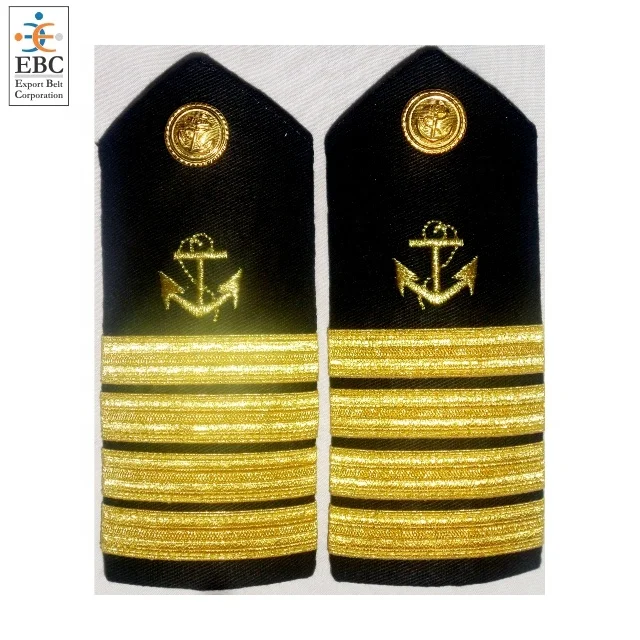 Hand-Embroidered Gold Bullion Officer Shoulder Boards Epaulettes - Image 6