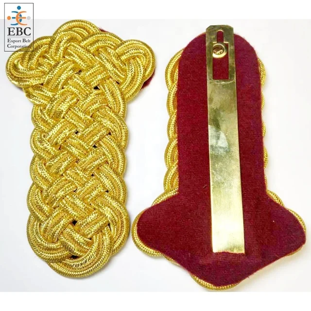 Handmade Ceremonial Epaulette Cords with Brass Clips (Pair) - Image 4