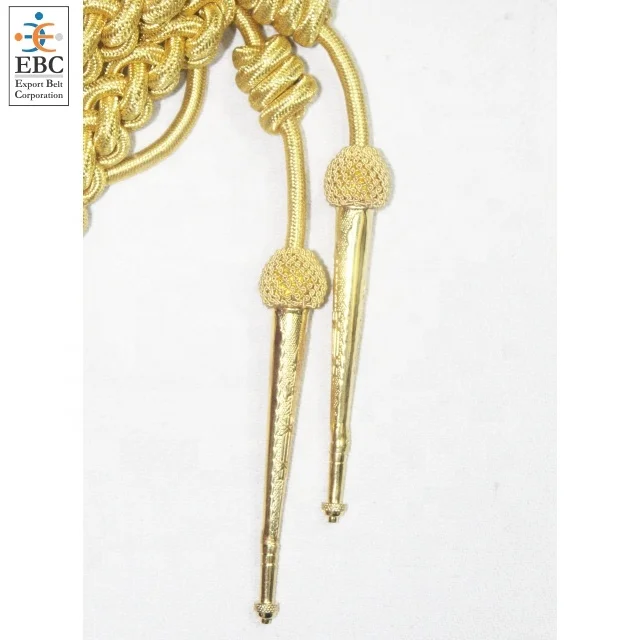 Deluxe Metallic Gold Bullion Wire Shoulder Aiguillette - Image 5