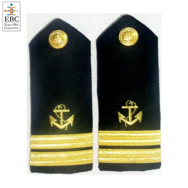 Hand-Embroidered Gold Bullion Officer Shoulder Boards Epaulettes - Image 4