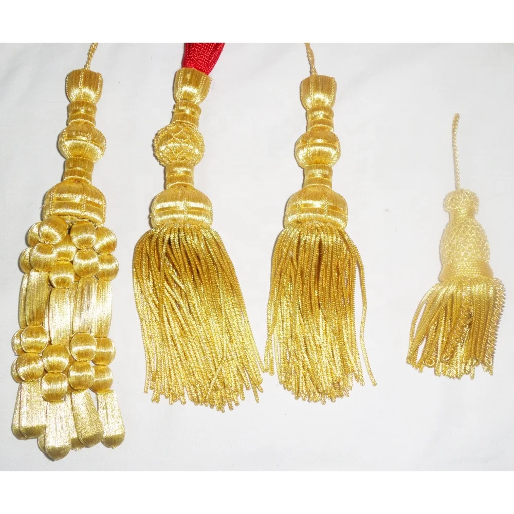 Handmade Metallic Cord & Bullion Fourragere Shoulder Lanyard - Image 6