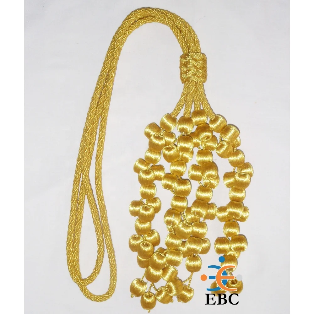 Handmade Metallic Cord & Bullion Fourragere Shoulder Lanyard - Image 4