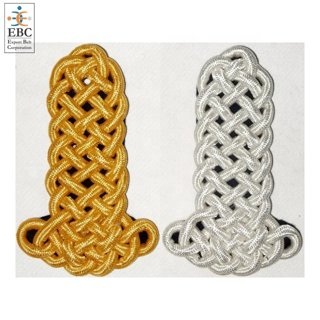 Handmade Ceremonial Epaulette Cords with Brass Clips (Pair) - Image 6