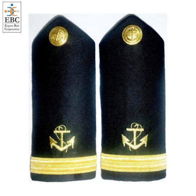 Hand-Embroidered Gold Bullion Officer Shoulder Boards Epaulettes - Image 3