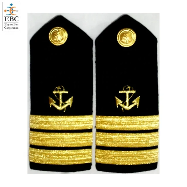 Hand-Embroidered Gold Bullion Officer Shoulder Boards Epaulettes - Image 5